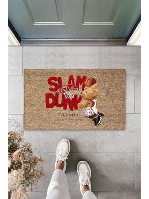 Dekoratif Dijital Let S Fly Ayıcık Bej  Kapı Paspası Dış Mekan Paspas