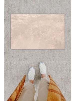 Dijital Baskı Dekoratif Düz Bej Kapı Önü Paspası