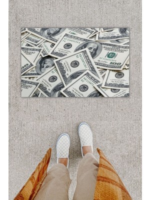 Dijital Baskı Dekoratif Dolar Renkli Kapı Önü Paspası