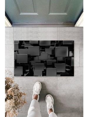 Çok Amaçlı Dijital Baskı Siyah Dijital Küp Dış ve Iç Mekan Paspas