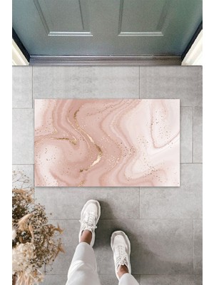 Dijital Baskı Yeşil Dış ve Iç Mekan Doğal Taş Desen Kapı Önü Paspası