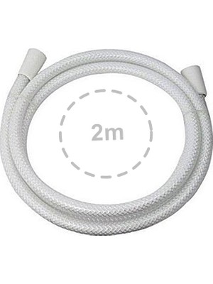 Yapıtaşı YT301 Pvc Örgülü Duş Hortumu Elektrikli Şofben Hortumu Beyaz 2m