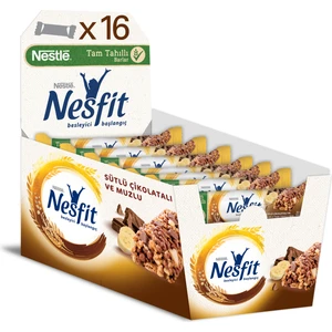 Nestlé Nesfit Sütlü Çikolatalı ve Muzlu Tam Tahıllı Bar 16'lı 16x23,5 gr