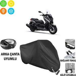 Yamaha Xmax 400 Motosiklet Brandası Arka Çanta, Tokalı ve Kilit Uyumlu Siyah