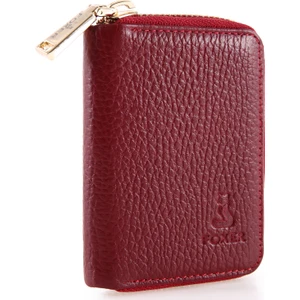Foxer Deri Bordo Kadın Cüzdan 10lu Kartlık