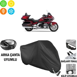 Honda Goldwing Gl 1800 Motosiklet Brandası Arka Çanta, Tokalı ve Kilit Uyumlu Siyah