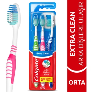 Extra CleanDil Temizleyicili Arka Dişlere Uzanan Orta Diş Fırçası 2+1