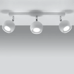 Retro Beyaz 180 Derece Hareketli Modern Spor 3 Lü LED Spot Avize Beyaz Ampullü