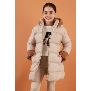 Içi Yumuşak Astarlı Kapüşonlu Şişme Mont Kız Çocuk Mont 5761981