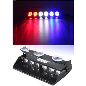 Nkt Group 6 Ledli Çakar Lamba Vantuzlu Kırmızı - Mavi Ikaz Lambası Çakmaklık Girişli