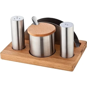 KT Home Tuzluk Biberlik Baharat Kafe Restaurant Otel Çay Bahçesi Lokanta Kürdanlık Seti Paslanmaz Çelik 123