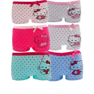 Kız Çocuk Pamuklu Desenli Boxer 6 Adet