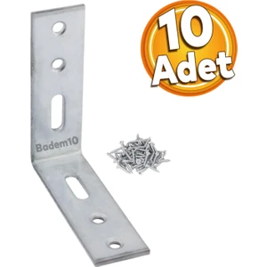 Mobilya Köşe Bağlantı Sabitleme L Demir Deprem Dolap Duvar Birleştirme Gönye 65X65X20 mm (10 Adet)