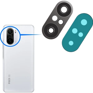 Xiaomi Poco F3 Uyumlu Arka Kamera Camı Lens Yapışkanlı