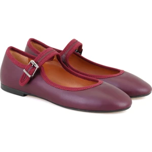 Volter Bordo Kadın Deri Babet