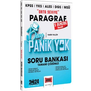 Yargı Yayınevi 2024 KPSS YKS MSÜ Bay Panik Yok Paragraf Orta Seviye Tamamı Çözümlü Soru Bankası