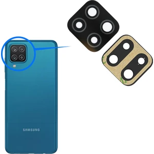 Samsung Galaxy M12 Uyumlu Arka Kamera Camı Lens Yapışkanlı