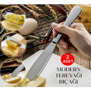 2 Adet Modern Tereyağı Bıçağı | Kahvaltı Bıçağı - 2'li Bal , Kaymak , Tereyağı Bıçağı