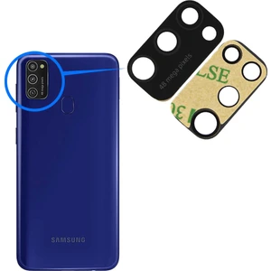 Samsung Galaxy M21 Uyumlu Arka Kamera Camı Lens Yapışkanlı
