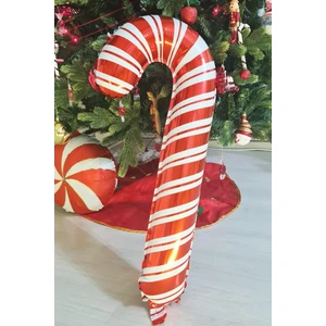 Kırmızı Beyaz Baston Şeker Yılbaşı Balonu 85 cm 1 Adet Kaliteli Parti Malzemesi