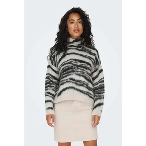 Kadın Onlwıld Yarım Balıkçı Yaka Jakarlı Kazak 15294730 Siyah