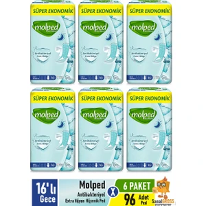 Extra Hijyenik Ped 16'lı Gece x 6 Paket