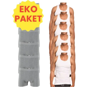 Mood Agenda Eko Set 12'li Paket Erkek Iç Çamaşır Seti 6 Adet Atlet 6 Adet