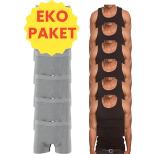 Mood Agenda Eko Set 12'li Paket Erkek Iç Çamaşır Seti 6 Adet Atlet 6 Adet