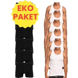 Mood Agenda Eko Set 12'li Paket Erkek Iç Çamaşır Seti 6 Adet Atlet 6 Adet