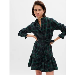 Ekose Desenli Mini Elbise