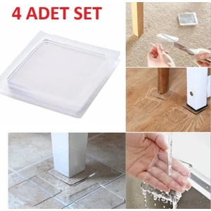 Şuşa Butik Şeffaf Zemin Koruyucu Kaydırmaz Ped 4 Adet