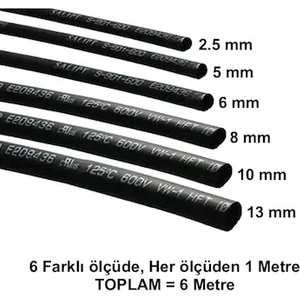 Isıyla Daralan Makaron Kablo Seti (6 Çeşit Herbiri 100 cm ) Kablo