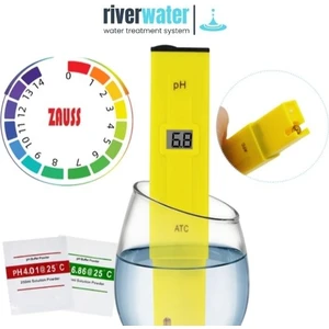 River Water Dijital Ph Metre / Su Arıtma-Akvaryum Ph Ölçüm Cihazı Pil + Kap + 2 Adet Çözelti (Pil Dahildir)