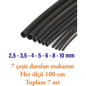 Isıyla Daralan Makaron Kablo Seti 7 Çeşit HERBIRI100CM