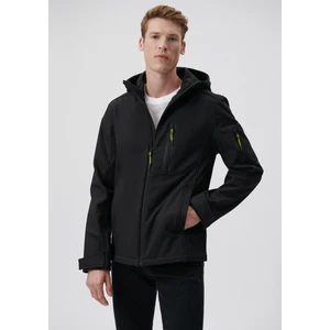 Su İtici Kapüşonlu Siyah Scuba Ceket 0110264-900