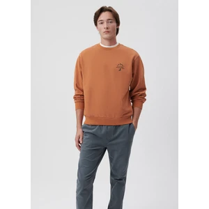 Erkek Baskılı Kahverengi Sweatshirt 0S10009-81216
