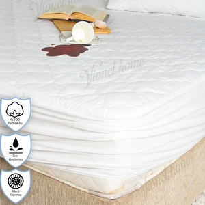 Vionel Home Pamuklu Kapitone, Fitted Full Kenar, Sıvı Geçirmez, Çift Kişilik Yatak Koruyucu Çarşaf Alez 150 x 200