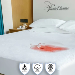 Vionel Home %100 Pamuk, Full Kenar Fitted Sıvı Geçirmez, Çift Kişilik Yatak Koruyucu Alez 150 x 200