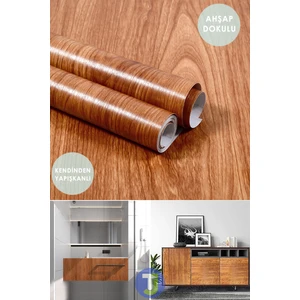 Kendinden Yapışkanlı Ahşap Görünümlü Mutfak Banyo Tezgah Duvar Dolap Masa Kaplama 60X100CM