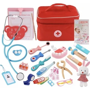 Ahşap Tıp Kutusu Doktor Oyuncaklar (Yurt Dışından)
