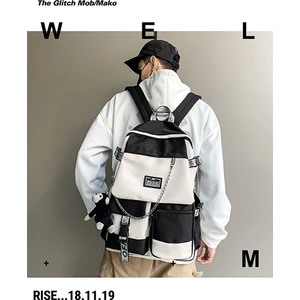 Sırt Çantaları Unisex Harajuku Kore Tarzı Lise Öğrenci Sırt Çantası Büyük Kapasite Erkek ve Kız Yeni Moda (Yurt Dışından)