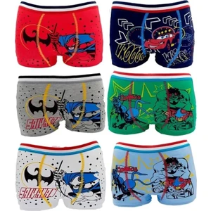 Erkek Çocuk Pamuklu Desenli Boxer 6 Adet