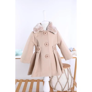 Baby Hola Babyhola Kız Bebek Çocuk Kürk Yaka Astarlı Kaşe Kaban Kışlık 13487