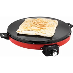 AT610 46 cm Kırmızı Elektrikli Katmer, Bazlama, Gözleme Sacı, Termostatlı, Büyük Boy, Eşit Isı Dağılımı