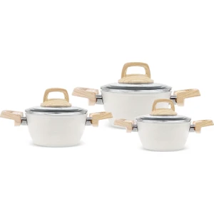 X Refika Birgül Swiss Crystal 6 Parça Midi Tencere Seti Creamy