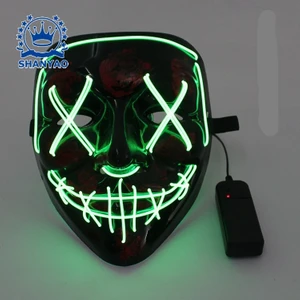 LED Işıklı Maske V Vendetta Cadılar Bayramı Korku Maskesi Maskeli Balo Giyinmek Sahne El Korku Hayalet Yüz Maskesi (Yurt Dışından)