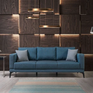 Prada Çekyatlı Mavi Üçlü Kanepe Çekyat