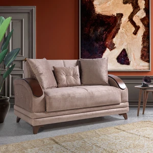 Asos Çekyatlı Krem Ikili Kanepe Çekyat