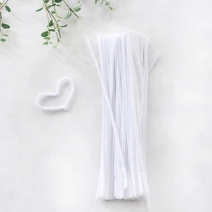 Beyaz tüylü tel şönil, 30 cm  20 adet