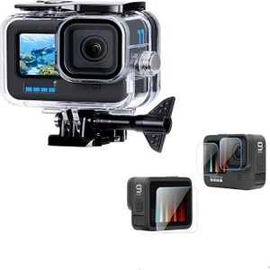Gopro 9/10/11/12 Uyumlu Su Geçirmez Kılıf ve Kırılmaz Cam